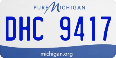 MI license plate DHC9417