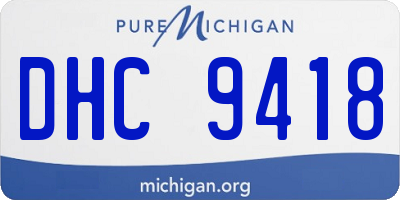 MI license plate DHC9418