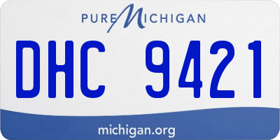 MI license plate DHC9421