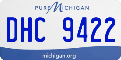 MI license plate DHC9422