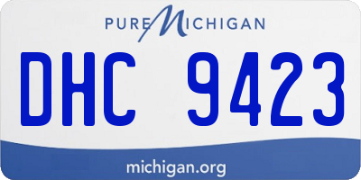 MI license plate DHC9423