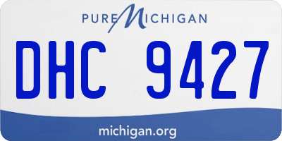 MI license plate DHC9427