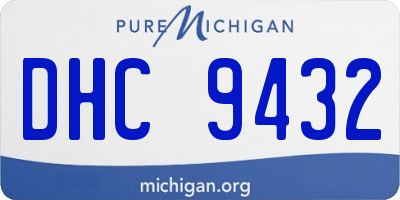 MI license plate DHC9432