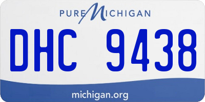 MI license plate DHC9438
