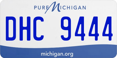 MI license plate DHC9444