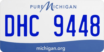 MI license plate DHC9448