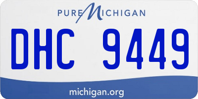 MI license plate DHC9449