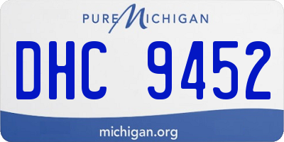 MI license plate DHC9452