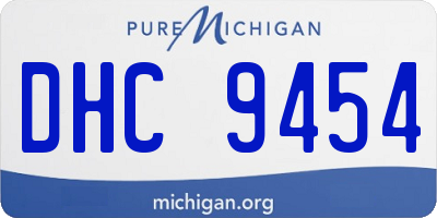 MI license plate DHC9454