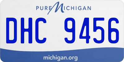MI license plate DHC9456