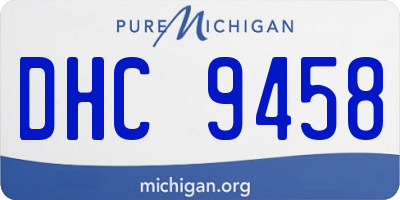 MI license plate DHC9458