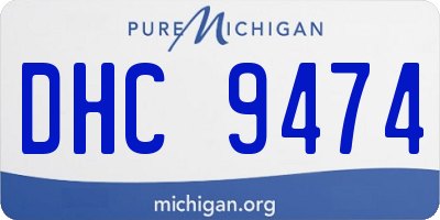 MI license plate DHC9474