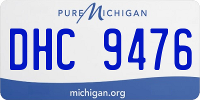 MI license plate DHC9476