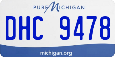 MI license plate DHC9478