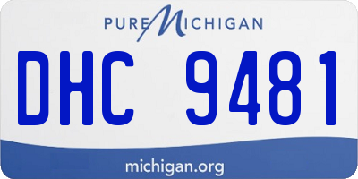 MI license plate DHC9481
