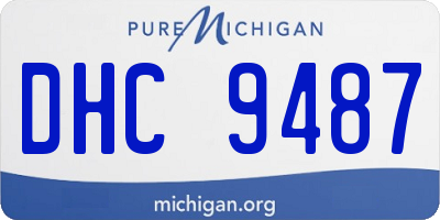 MI license plate DHC9487