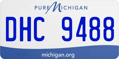 MI license plate DHC9488