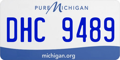 MI license plate DHC9489