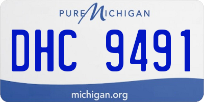 MI license plate DHC9491