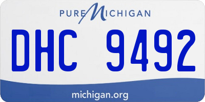 MI license plate DHC9492