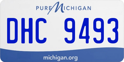 MI license plate DHC9493