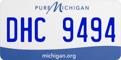 MI license plate DHC9494