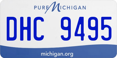MI license plate DHC9495