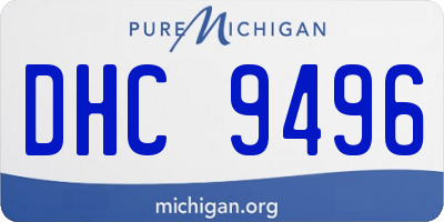 MI license plate DHC9496