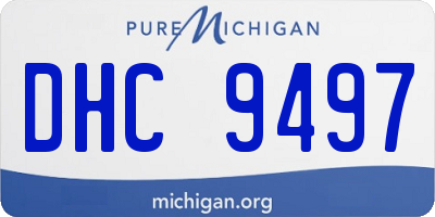 MI license plate DHC9497