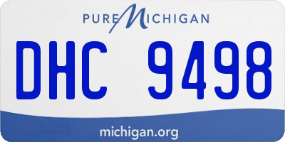MI license plate DHC9498