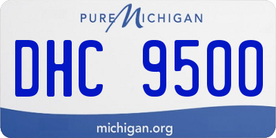 MI license plate DHC9500