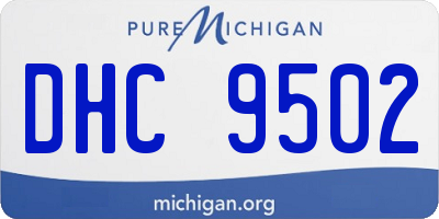 MI license plate DHC9502