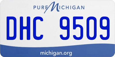 MI license plate DHC9509