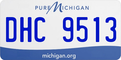 MI license plate DHC9513