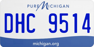 MI license plate DHC9514