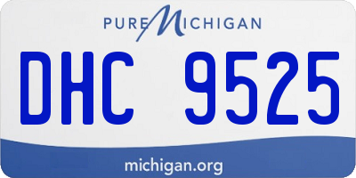 MI license plate DHC9525