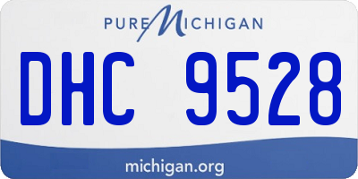 MI license plate DHC9528