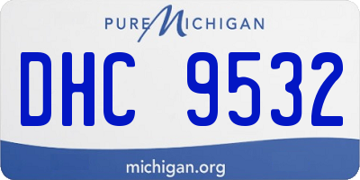MI license plate DHC9532