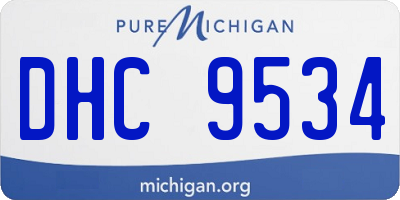 MI license plate DHC9534