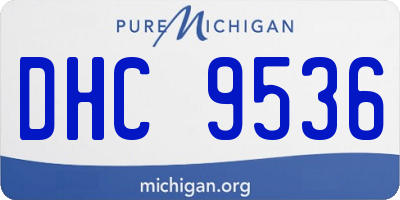 MI license plate DHC9536