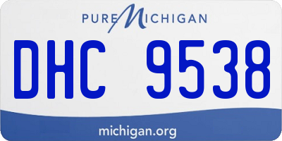 MI license plate DHC9538