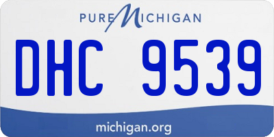 MI license plate DHC9539