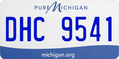 MI license plate DHC9541