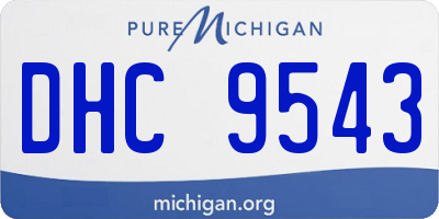 MI license plate DHC9543