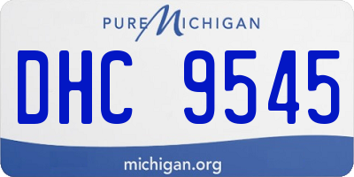 MI license plate DHC9545