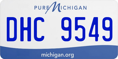 MI license plate DHC9549