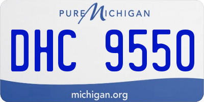 MI license plate DHC9550