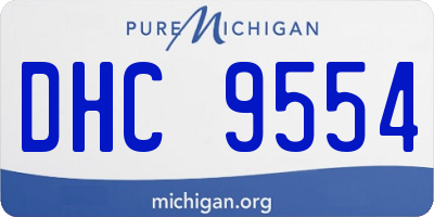 MI license plate DHC9554