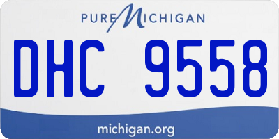 MI license plate DHC9558