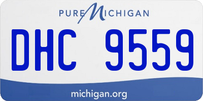 MI license plate DHC9559